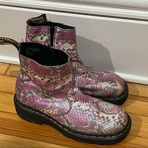 RARE Dr. Martins Made in England Pink Snakeskin boot